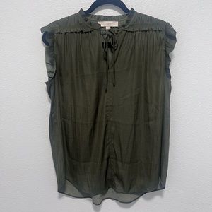 Loft Olive Green Keyhole Tank Top Size Small
